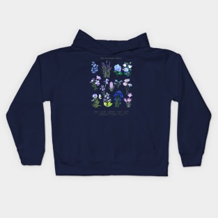 blue purple flowers collection Kids Hoodie